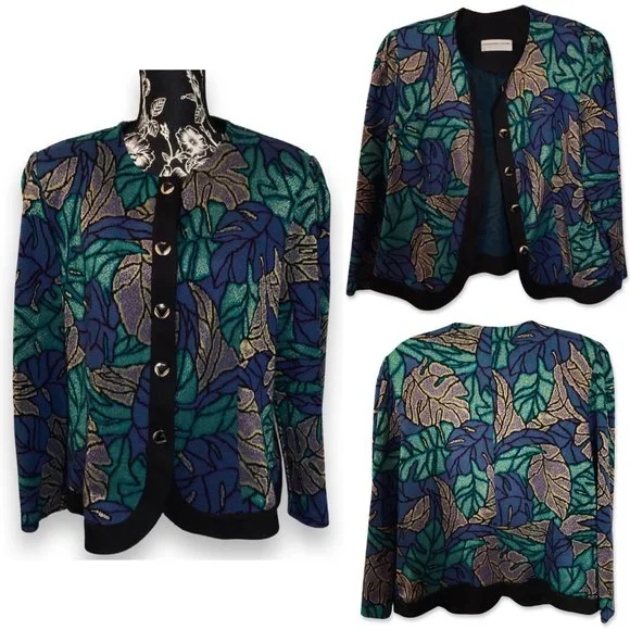 Vintage Pablo Collection Crew Neck Buttoned Sweater Women 14 Green - Picture 1 of 8